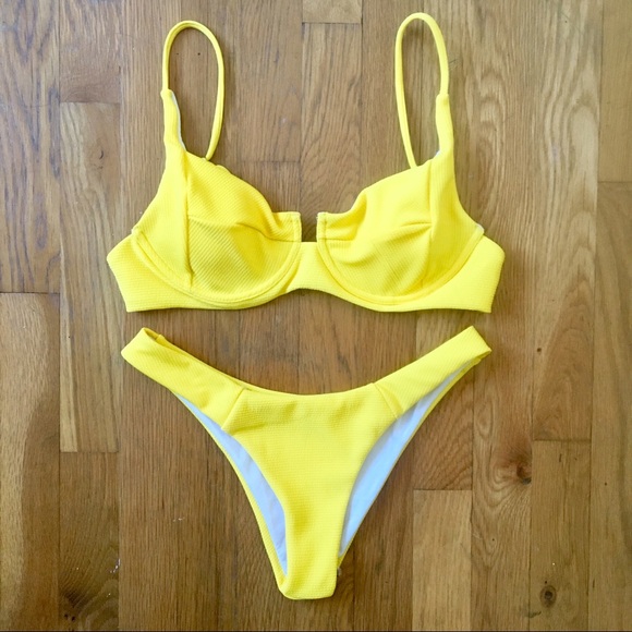 yellow underwire bikini